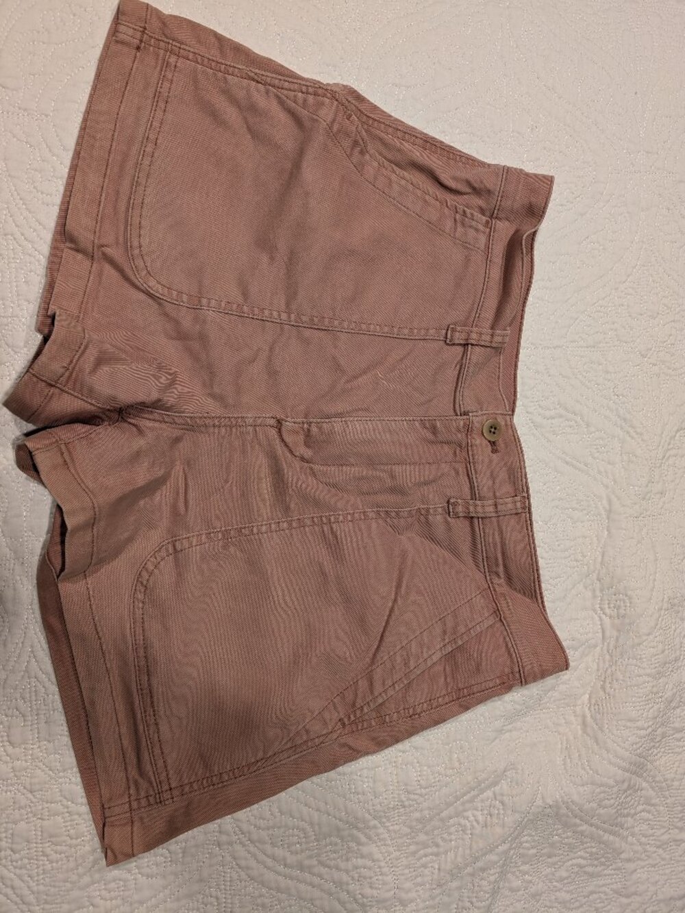 Madewell Shorts Womens 29 Pink Canvas High Rise Patch Pocket Casual Utility